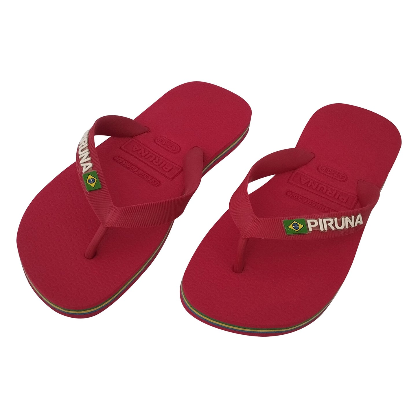 Unisex Flip Flop Sandal - Design:Red - Name: Red with flag lines