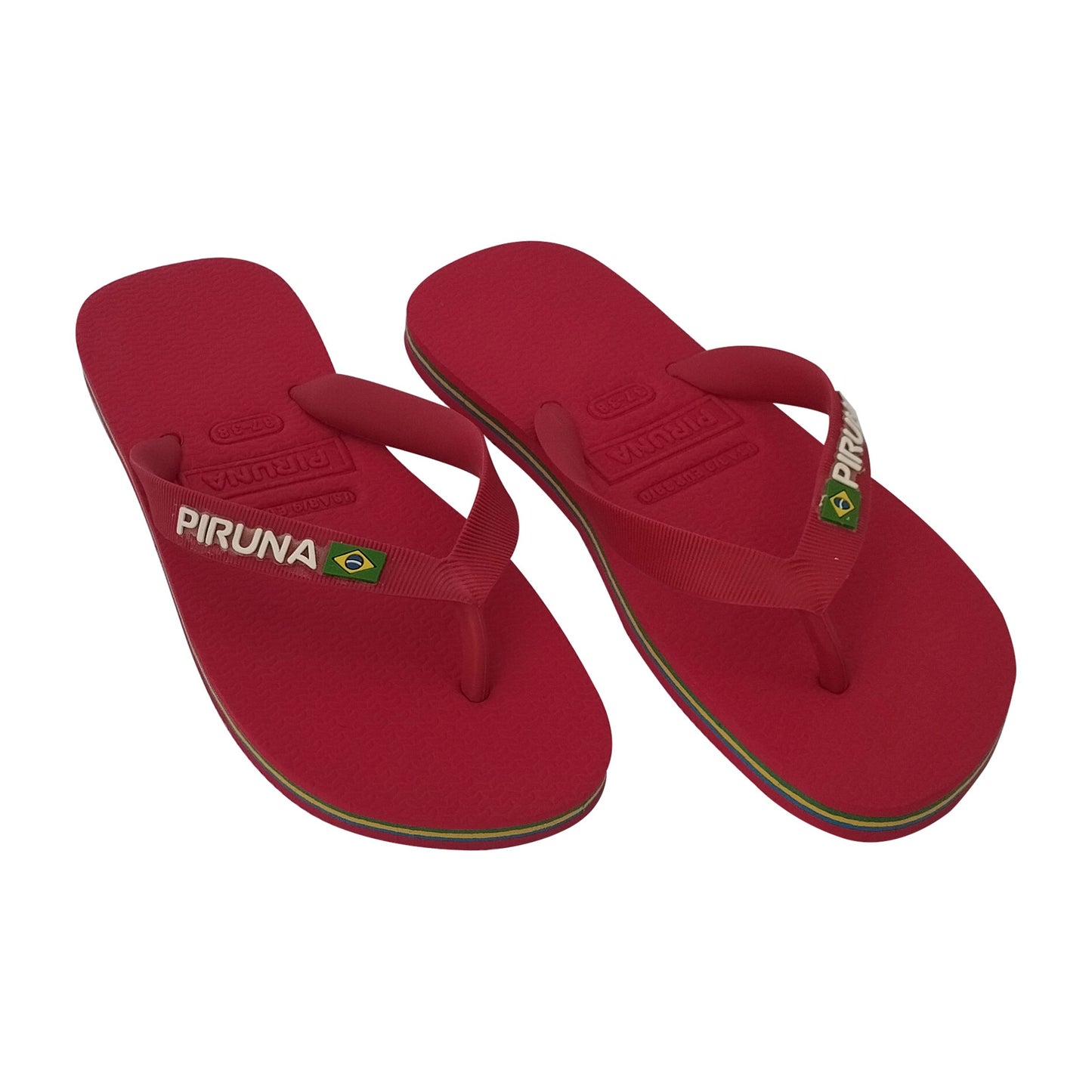 Unisex Flip Flop Sandal - Design:Red - Name: Red with flag lines