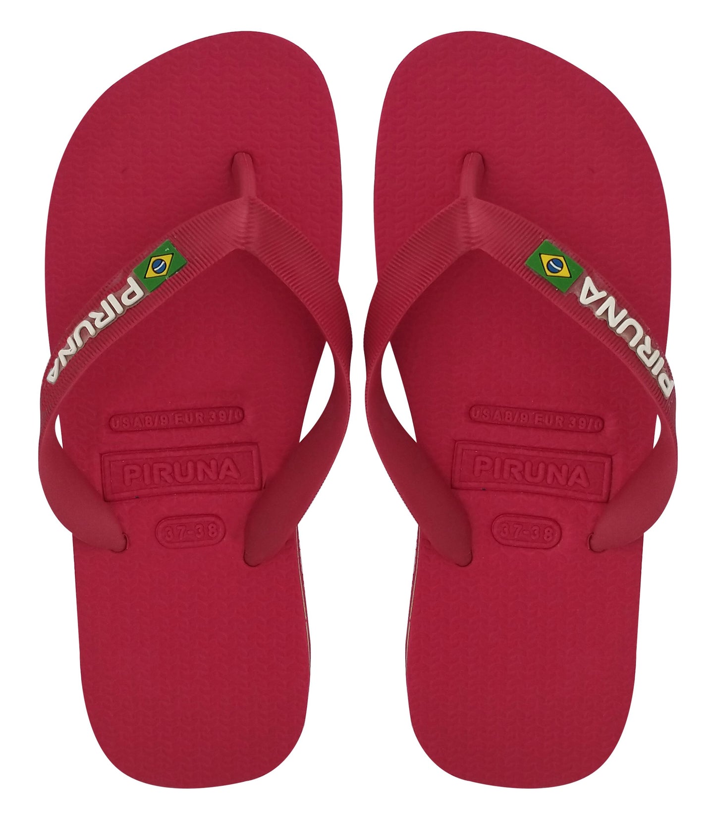 Unisex Flip Flop Sandal - Design:Red - Name: Red with flag lines