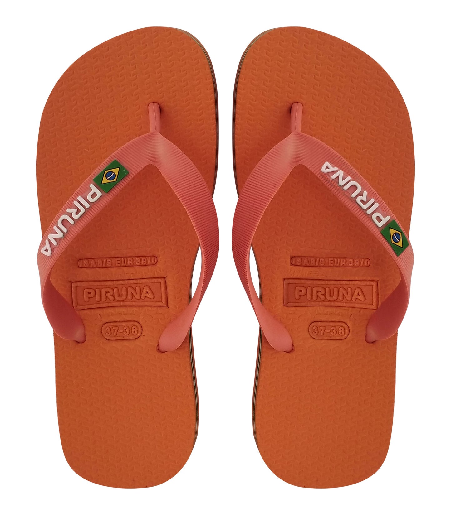 Unisex Flip Flop Sandal - Design:Orange - Name: Orange with flag lines