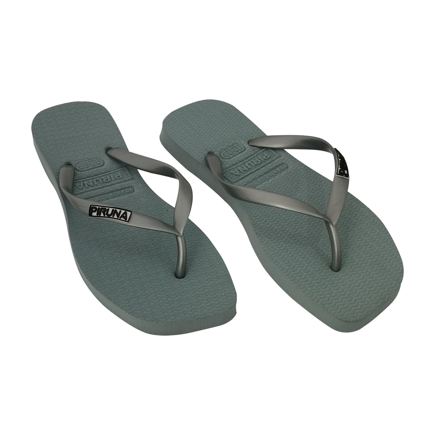 Female Flip Flop Sandal - Design: Square Toed - Name: SIlver
