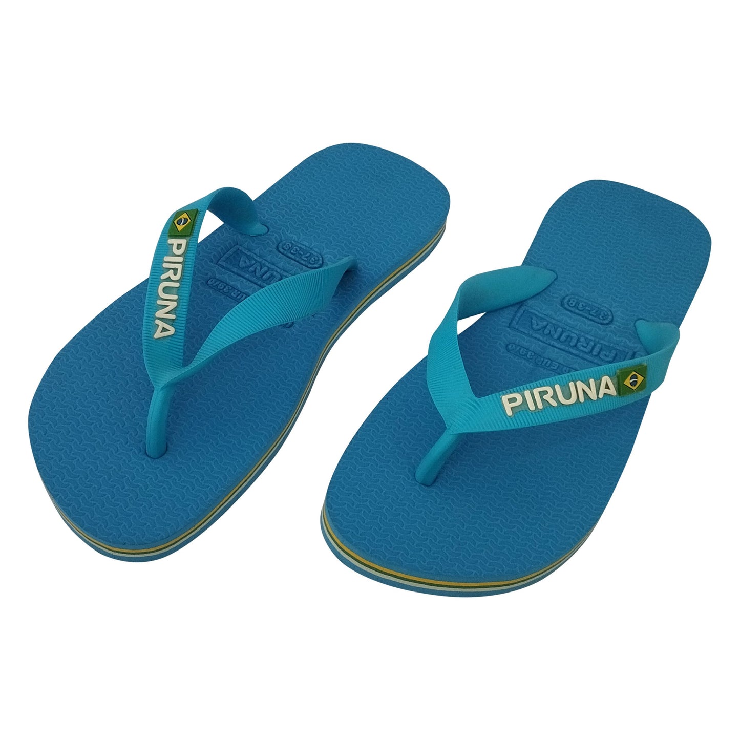 Unisex Flip Flop Sandal - Design:LightBlue - Name: LightBlue with flag lines