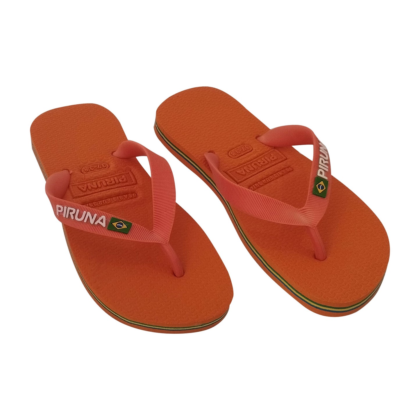 Unisex Flip Flop Sandal - Design:Orange - Name: Orange with flag lines
