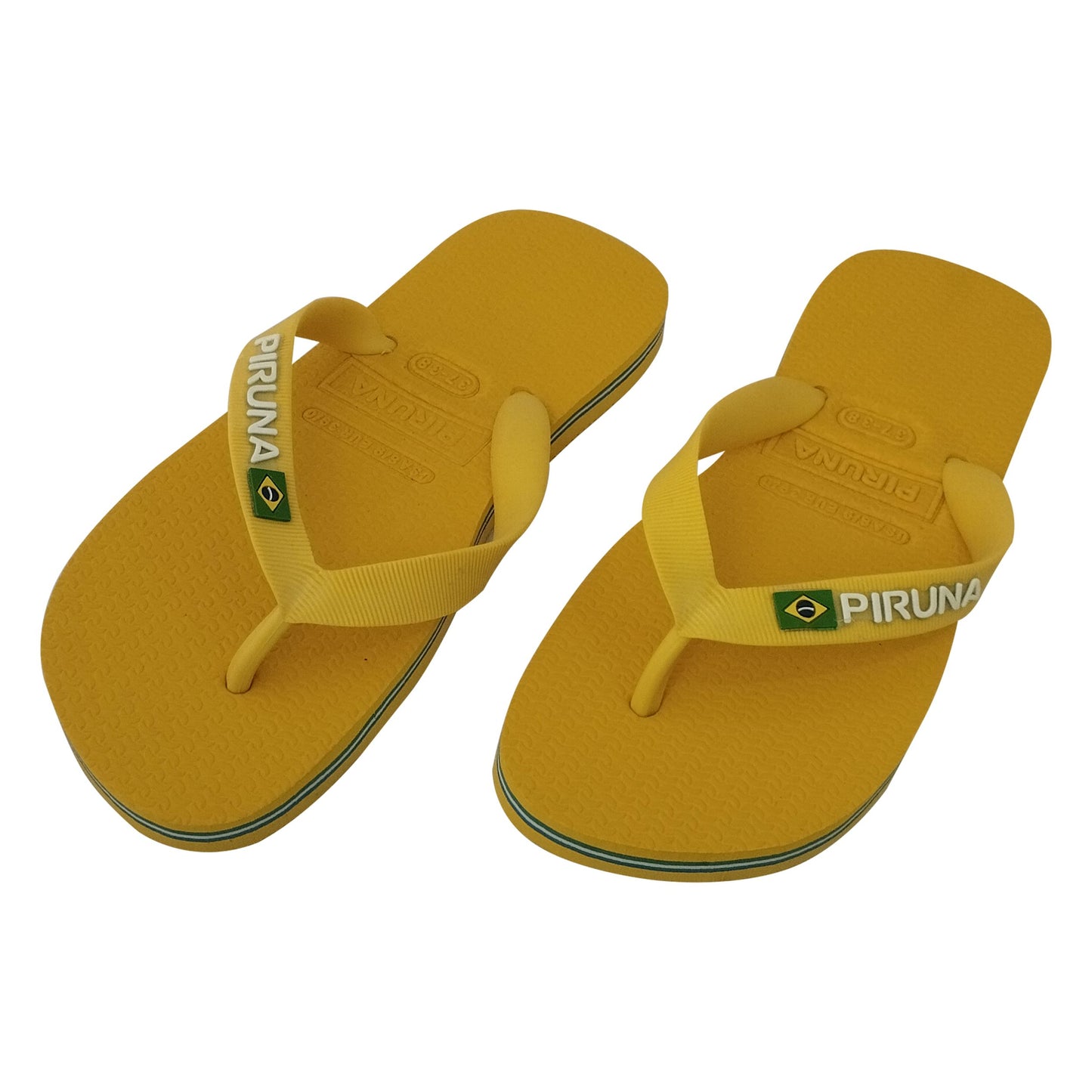 Unisex Flip Flop Sandal - Design:Yellow - Name: Yellow with flag lines