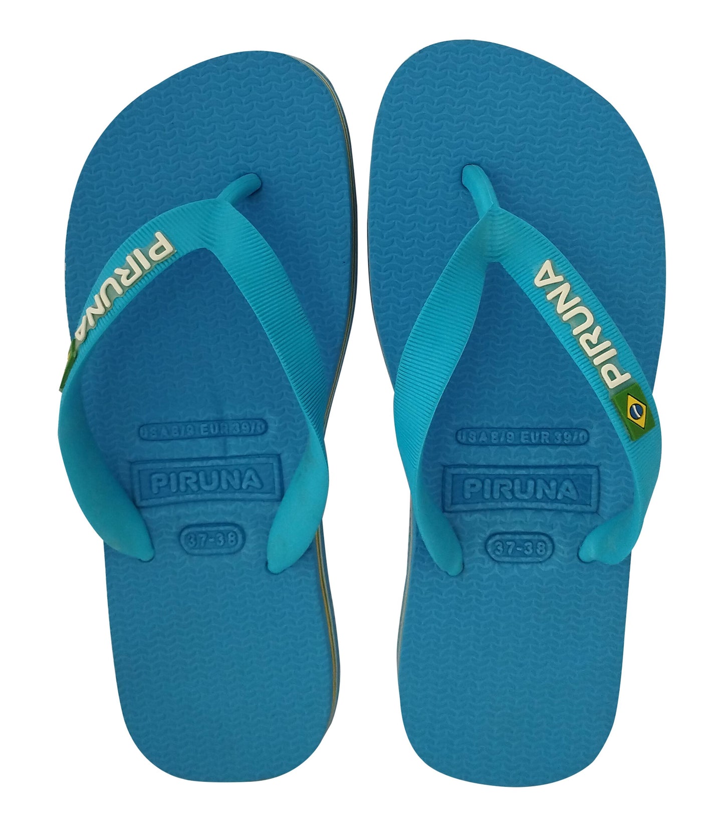 Unisex Flip Flop Sandal - Design:LightBlue - Name: LightBlue with flag lines