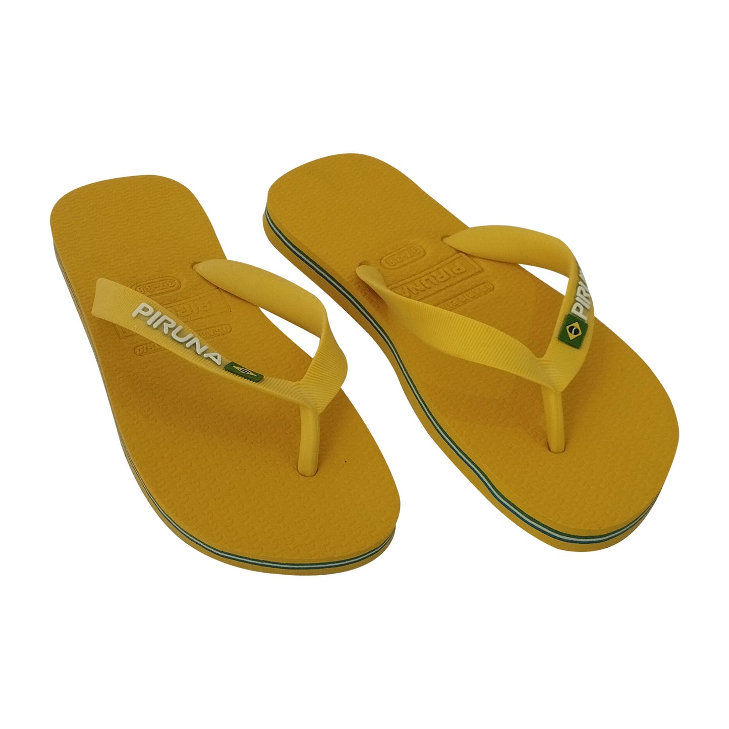 Unisex Flip Flop Sandal - Design:Yellow - Name: Yellow with flag lines