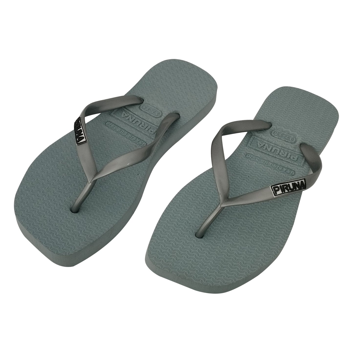 Female Flip Flop Sandal - Design: Square Toed - Name: SIlver