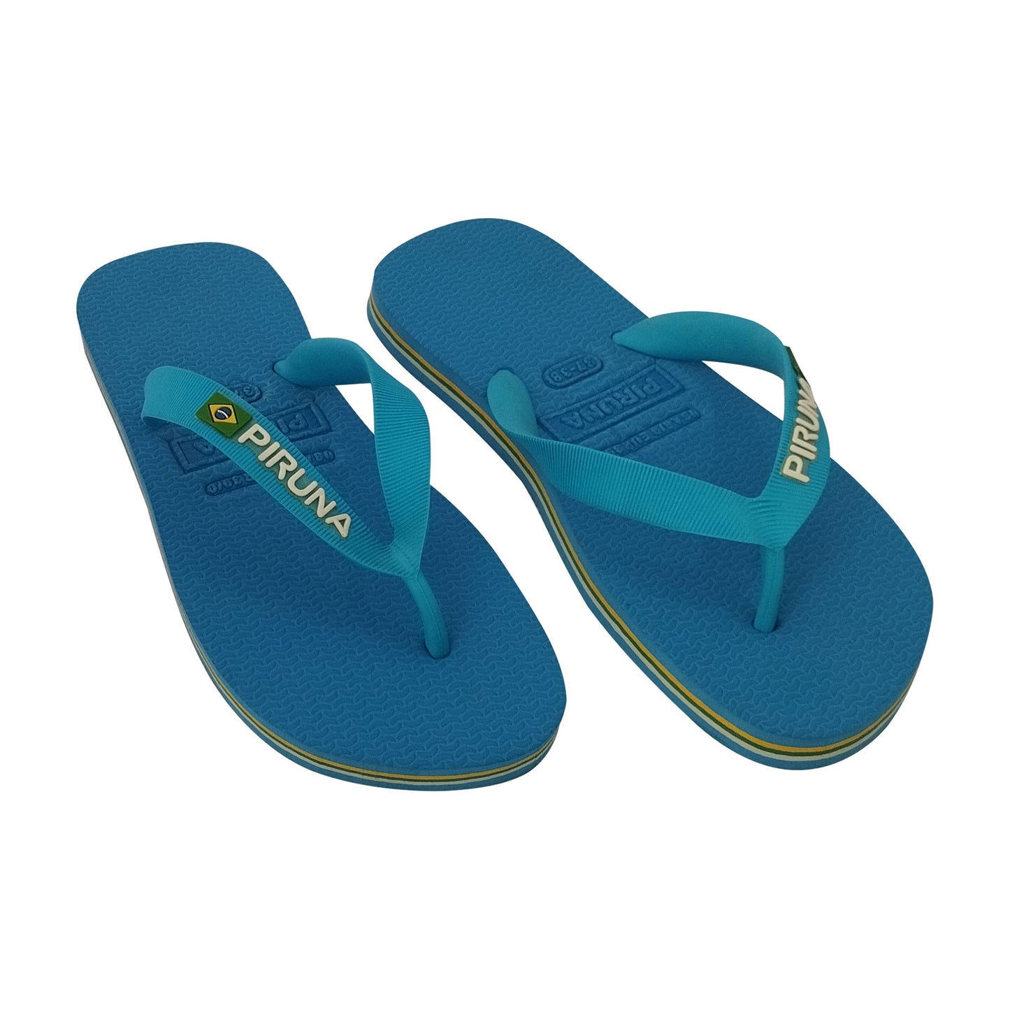 Unisex Flip Flop Sandal - Design:LightBlue - Name: LightBlue with flag lines
