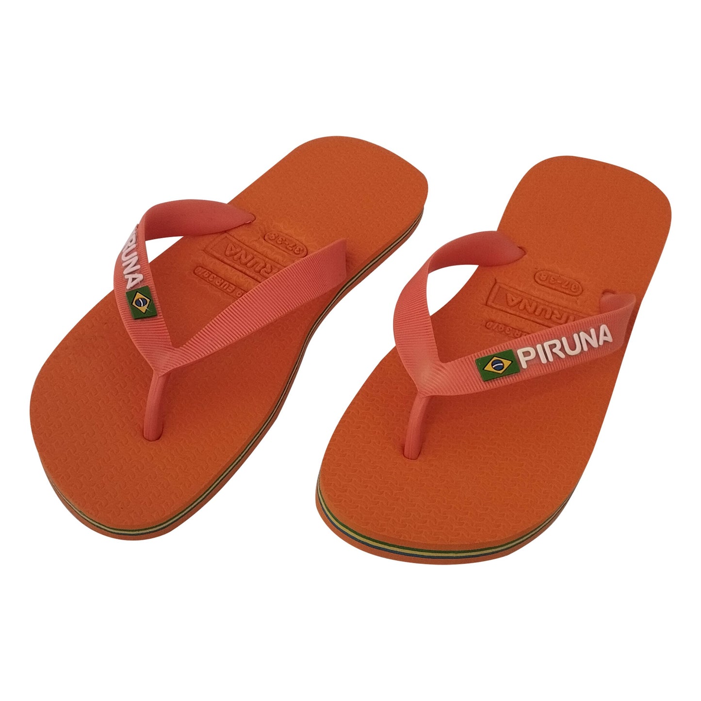 Unisex Flip Flop Sandal - Design:Orange - Name: Orange with flag lines
