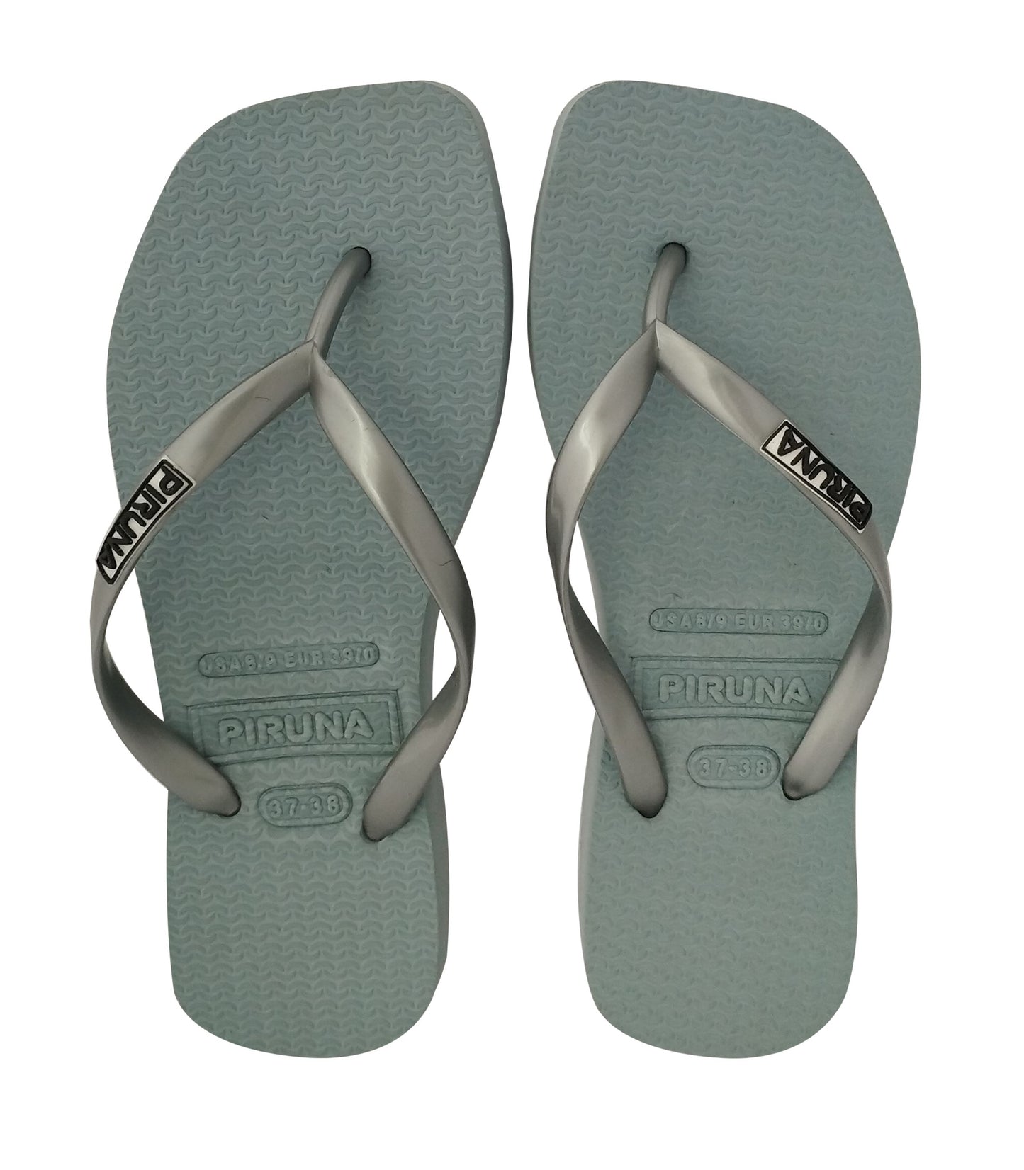 Female Flip Flop Sandal - Design: Square Toed - Name: SIlver