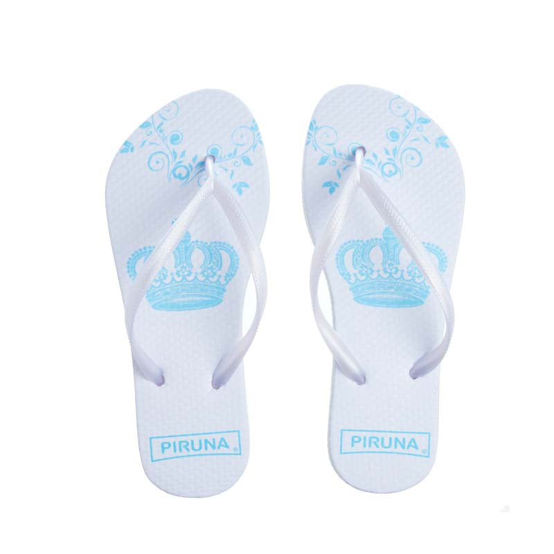 Piruna Flip Flops Blue Crown Design Sandals for Men and Women