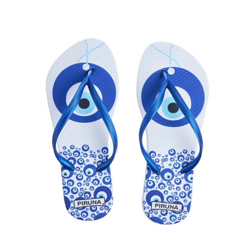 Piruna Flip Flops Blue Eye Amulet Sandals for Men and Women