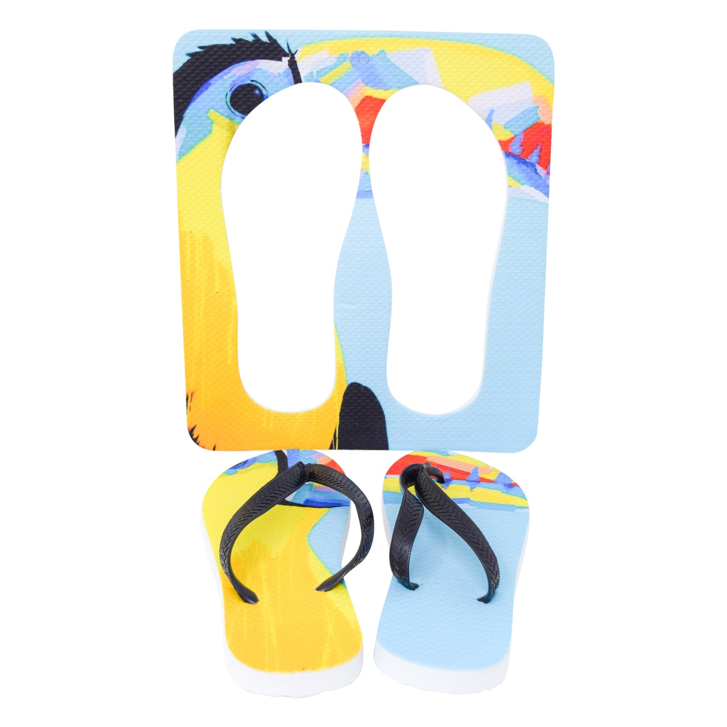 Unisex Flip Flops Sandal - Wall Art -Design: Cut Out Flip Flops - Name: TUCAN 3