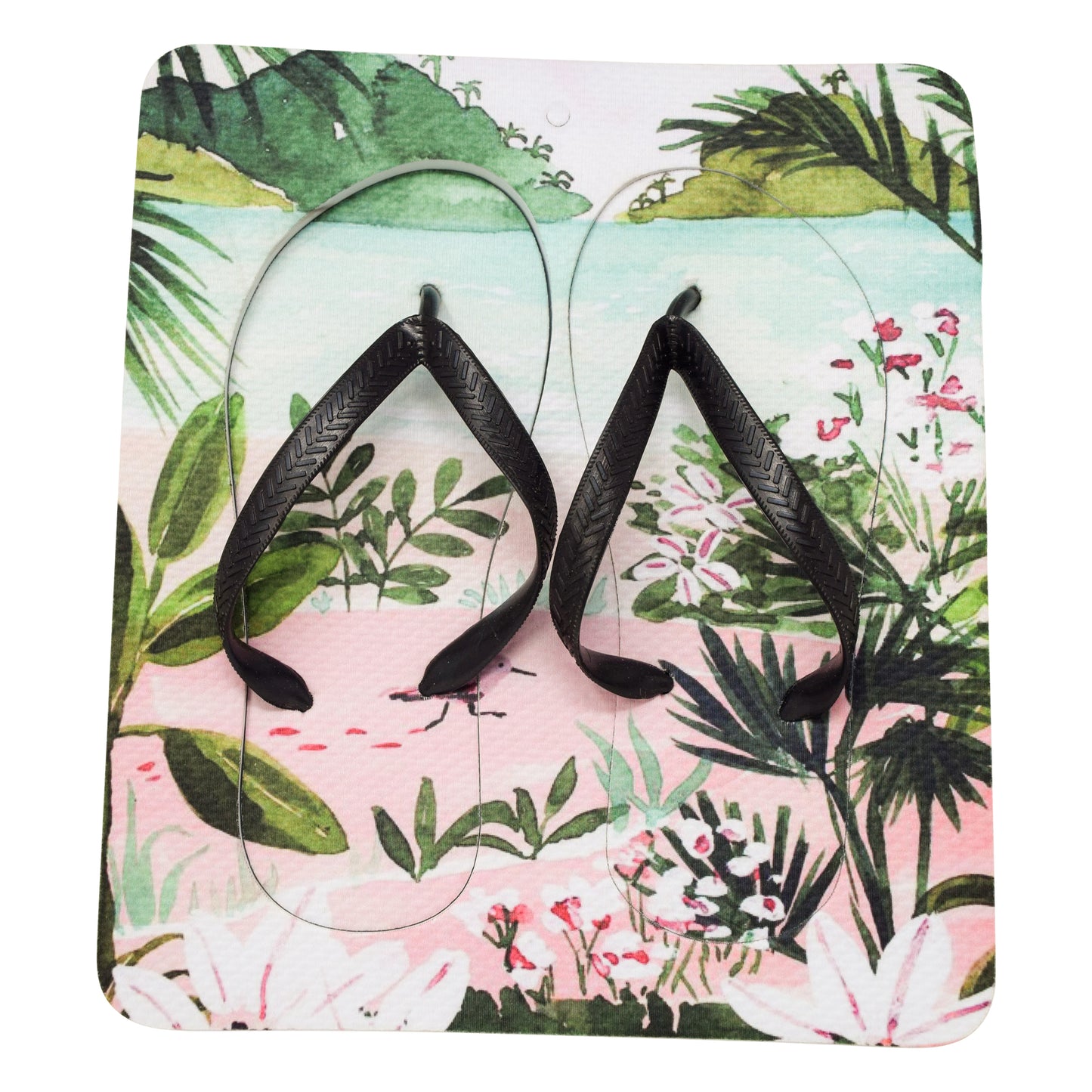 Unisex Flip Flops Sandal - Wall Art -Design: Cut Out Flip Flops - Name: BEACH ROSE