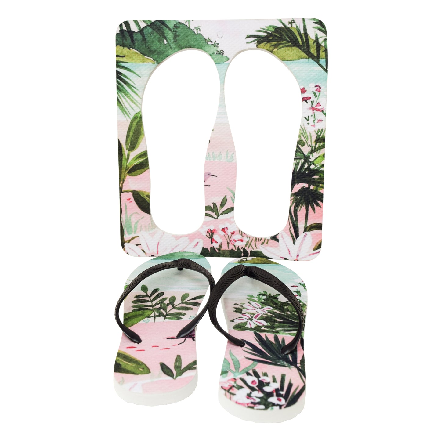 Unisex Flip Flops Sandal - Wall Art -Design: Cut Out Flip Flops - Name: BEACH ROSE