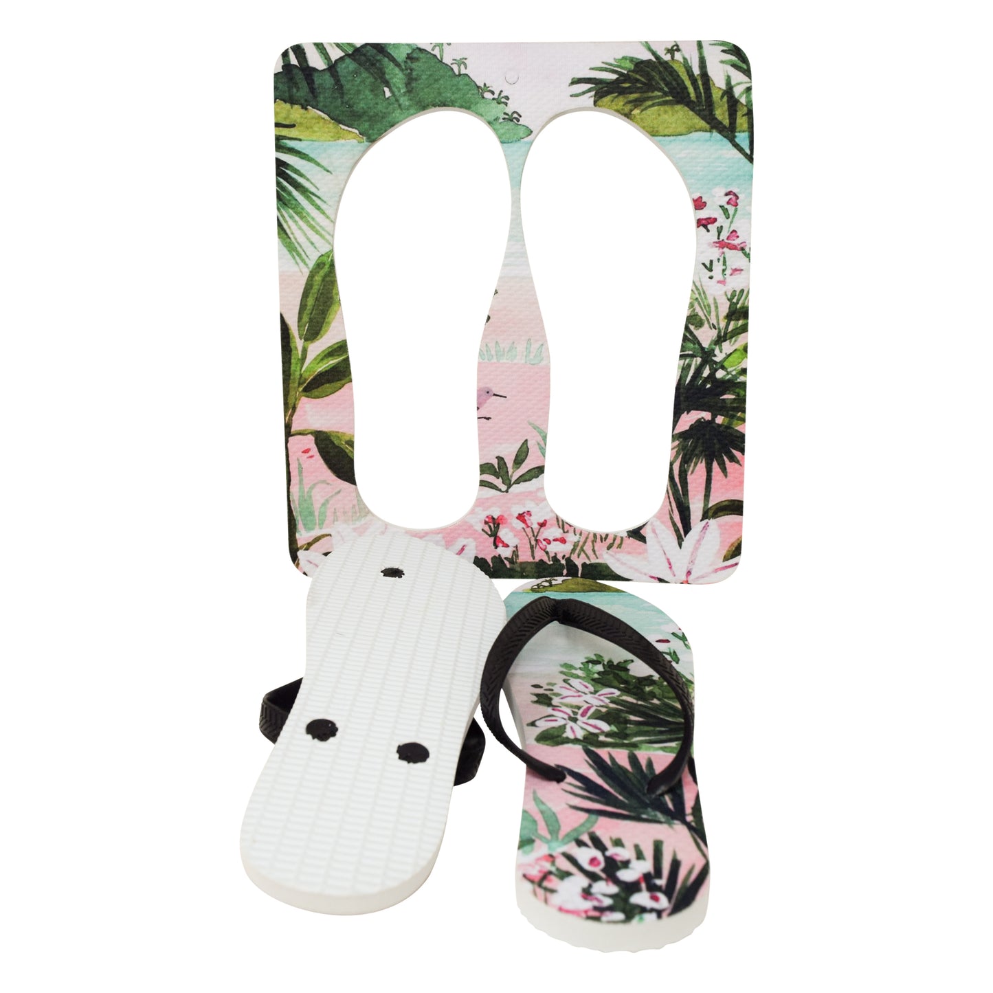 Unisex Flip Flops Sandal - Wall Art -Design: Cut Out Flip Flops - Name: BEACH ROSE