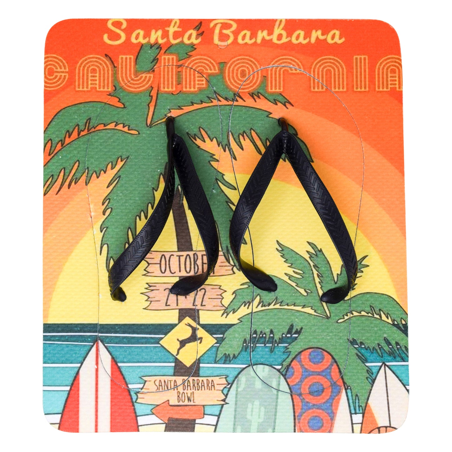 Unisex Flip Flops Sandal - Wall Art -Design: Cut Out Flip Flops - Name: CALIFORNIA