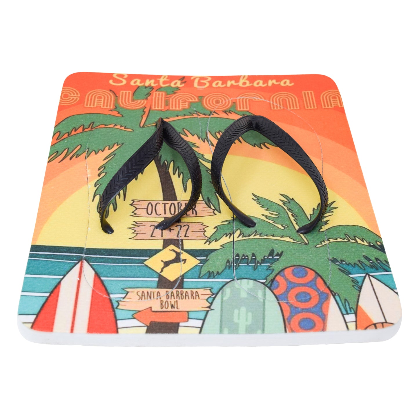 Unisex Flip Flops Sandal - Wall Art -Design: Cut Out Flip Flops - Name: CALIFORNIA