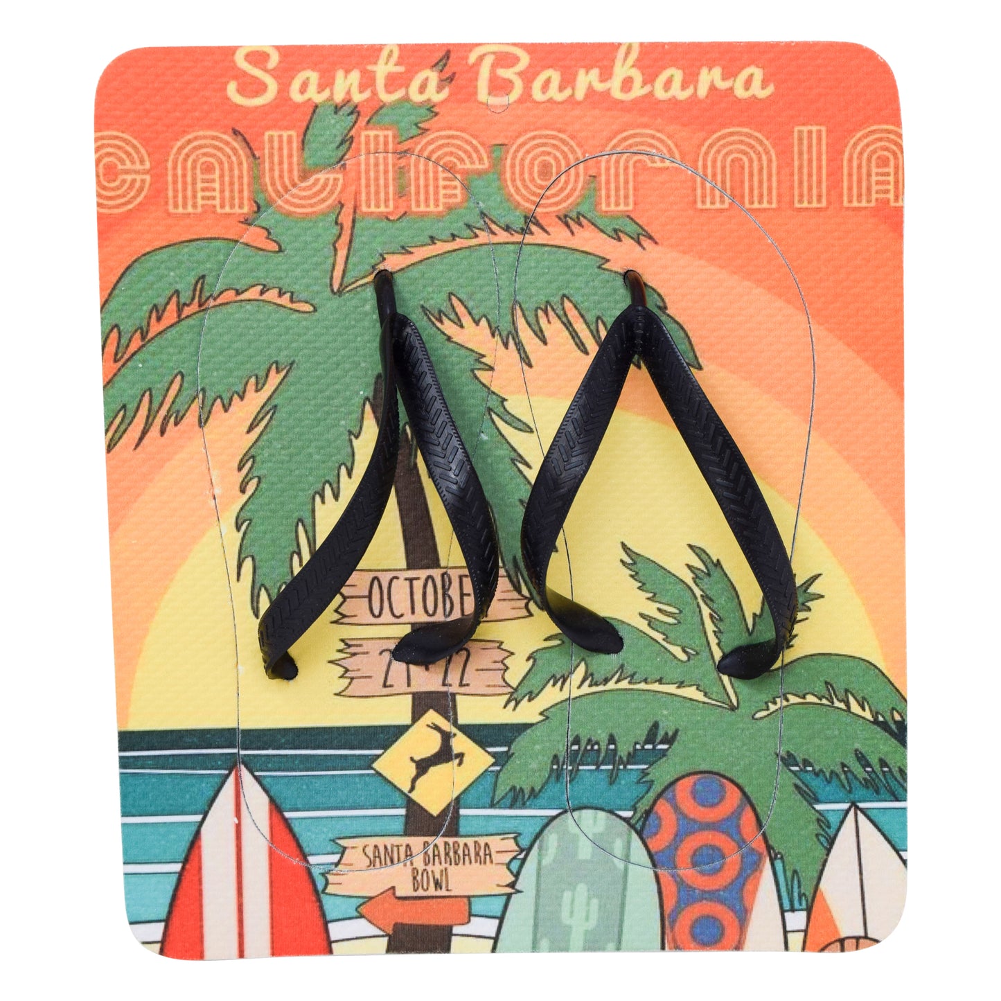 Unisex Flip Flops Sandal - Wall Art -Design: Cut Out Flip Flops - Name: CALIFORNIA