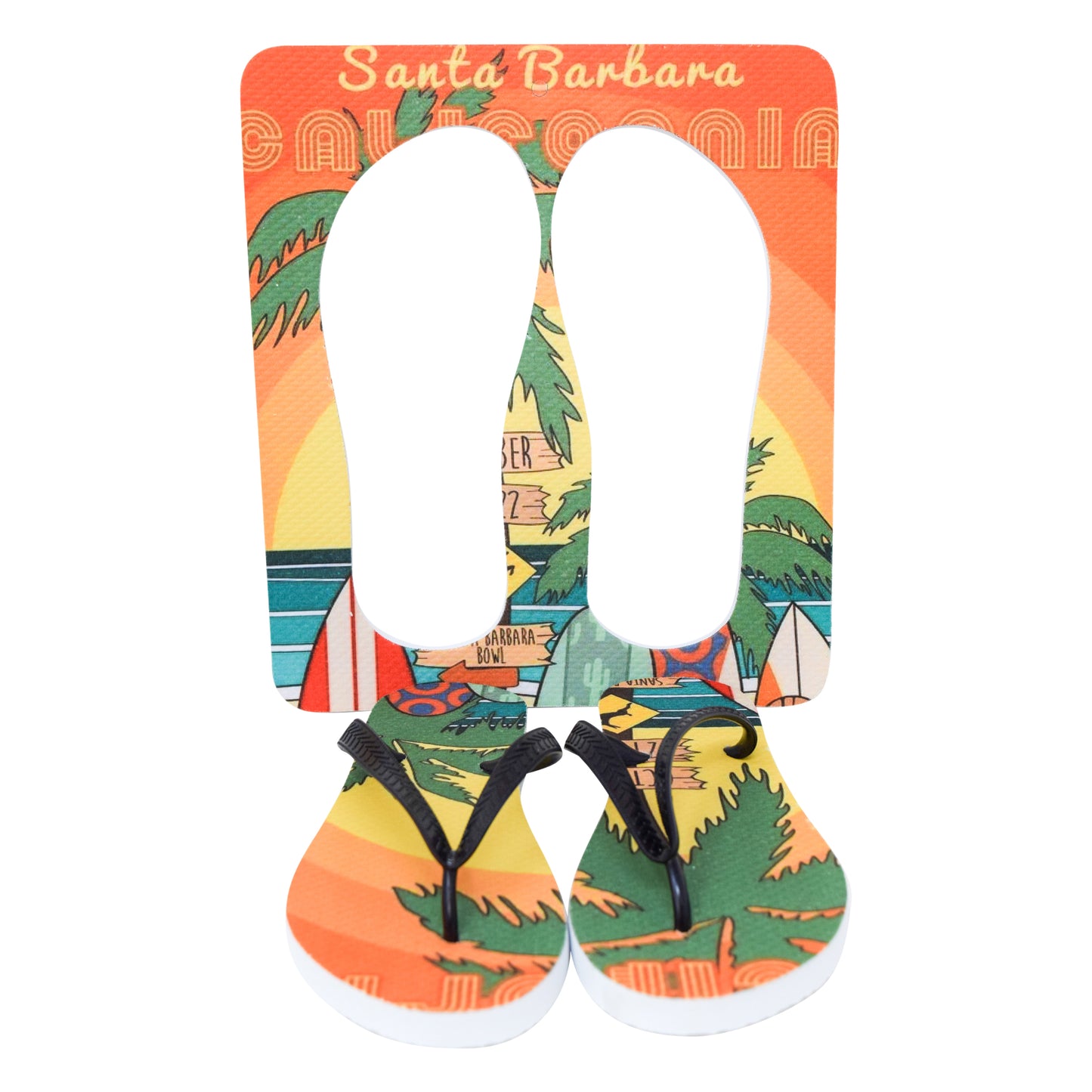 Unisex Flip Flops Sandal - Wall Art -Design: Cut Out Flip Flops - Name: CALIFORNIA