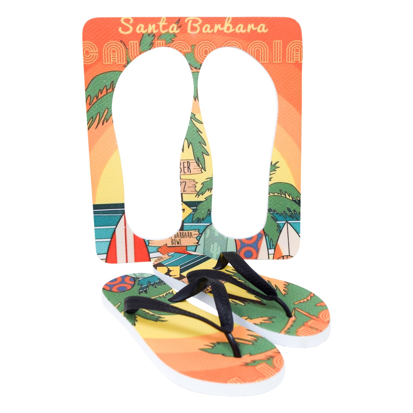 Unisex Flip Flops Sandal - Wall Art -Design: Cut Out Flip Flops - Name: CALIFORNIA
