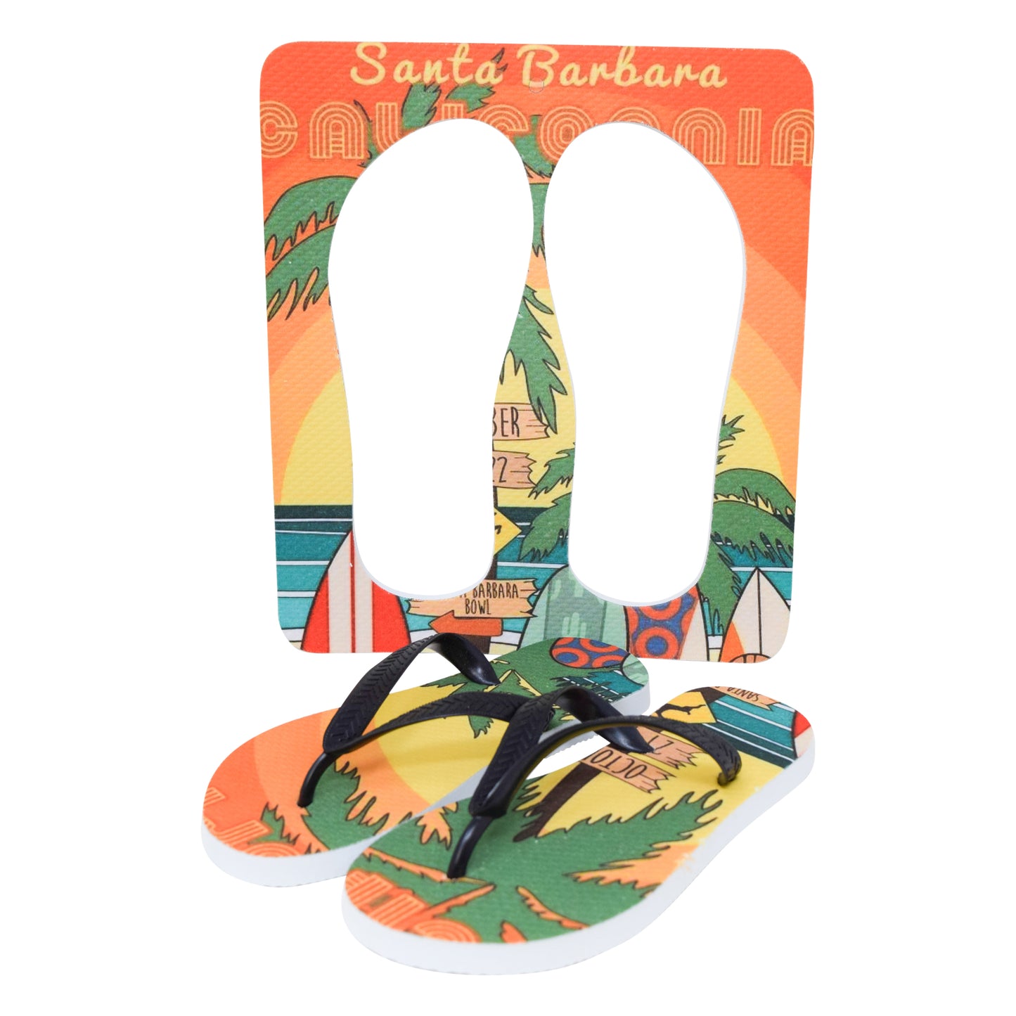 Unisex Flip Flops Sandal - Wall Art -Design: Cut Out Flip Flops - Name: CALIFORNIA
