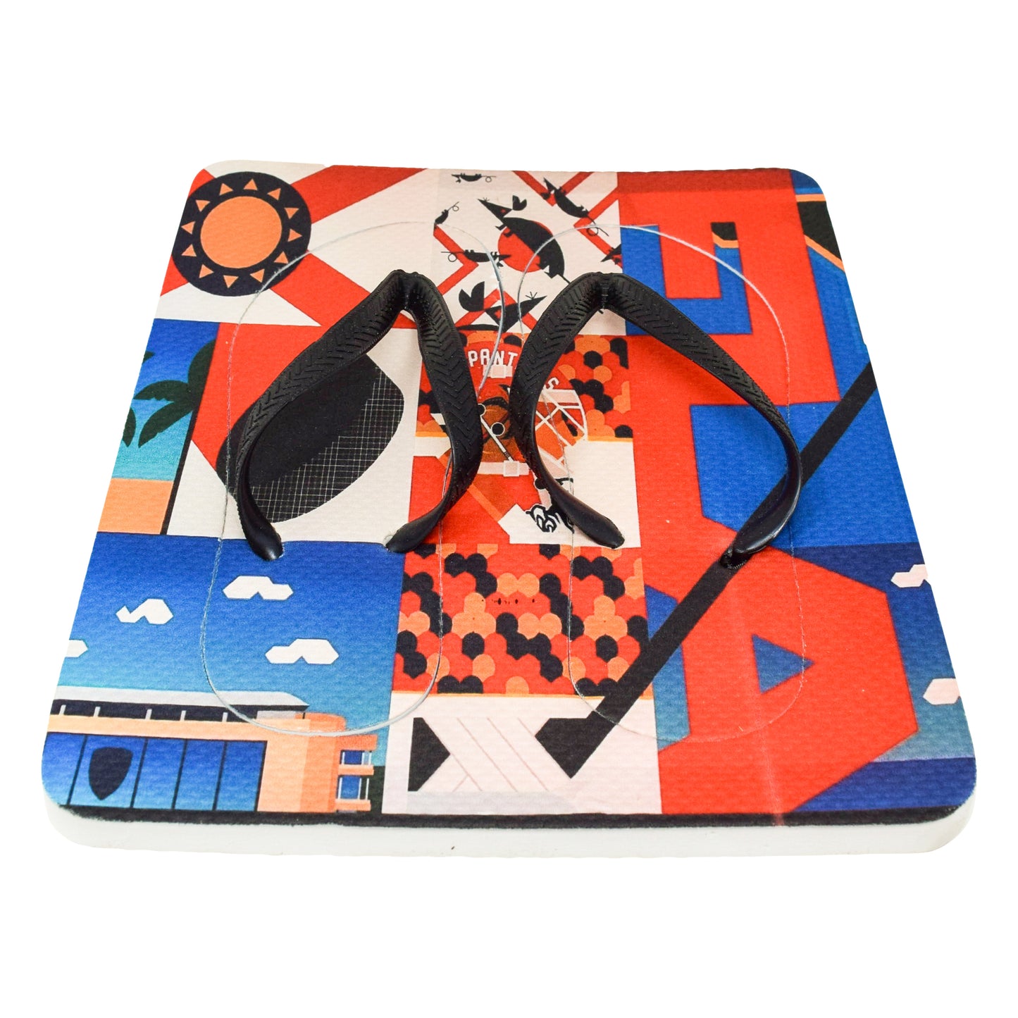 Unisex Flip Flops Sandal - Wall Art - Design: Cut Out Flip Flops - Name: PANTHERS