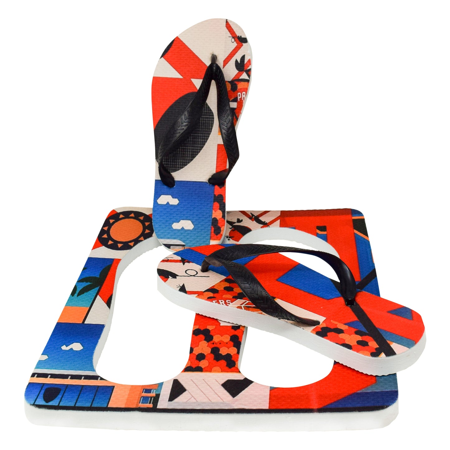 Unisex Flip Flops Sandal - Wall Art - Design: Cut Out Flip Flops - Name: PANTHERS