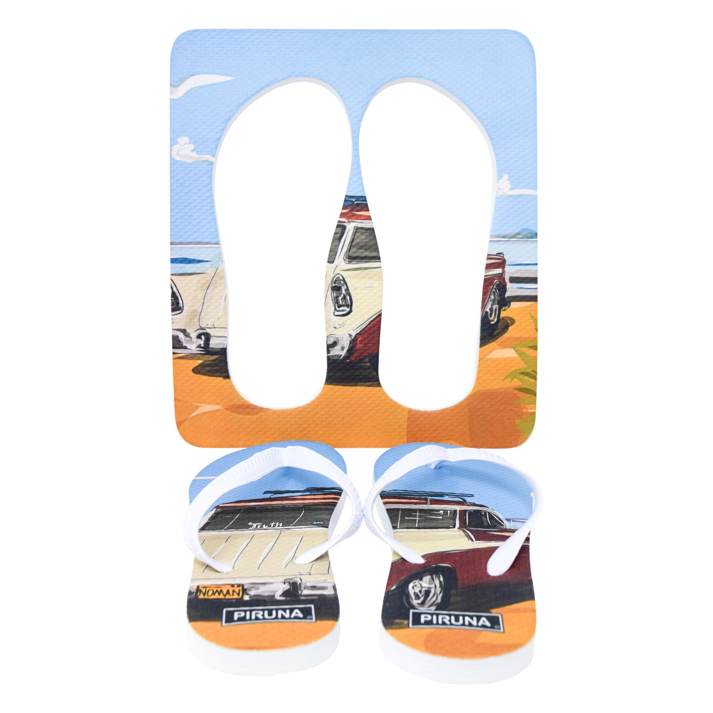 Unisex Flip Flops Sandal - Wall Art -Design: Cut Out Flip Flops - Name: VINTAGE 1