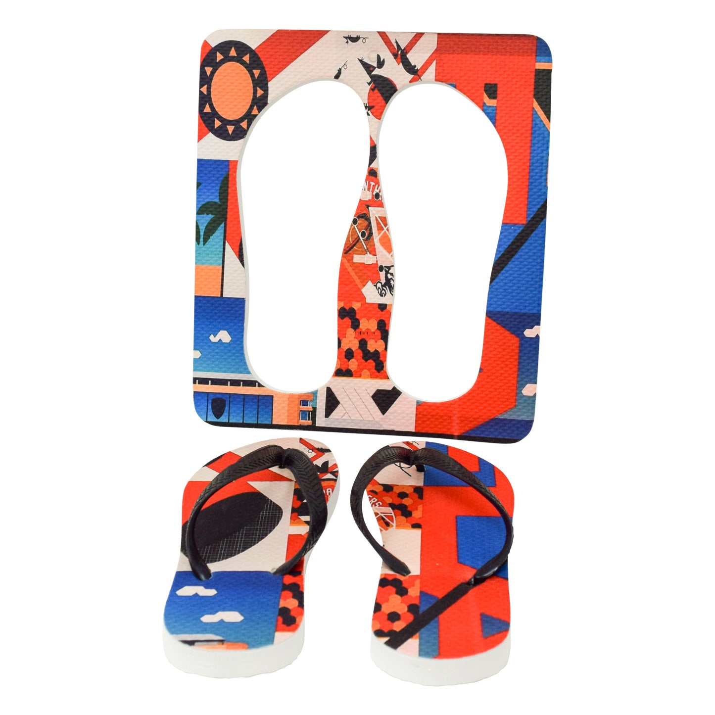 Unisex Flip Flops Sandal - Wall Art - Design: Cut Out Flip Flops - Name: PANTHERS