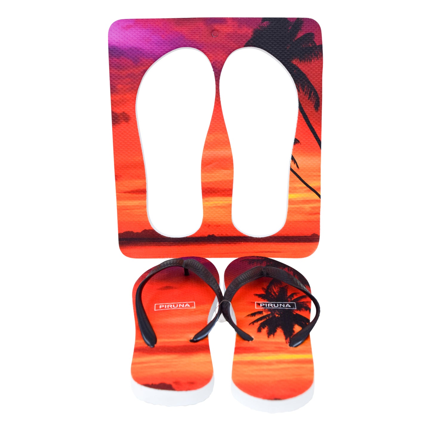 Unisex Flip Flops Sandal - Wall Art -Design: Cut Out Flip Flops - Name: SUNSET 1