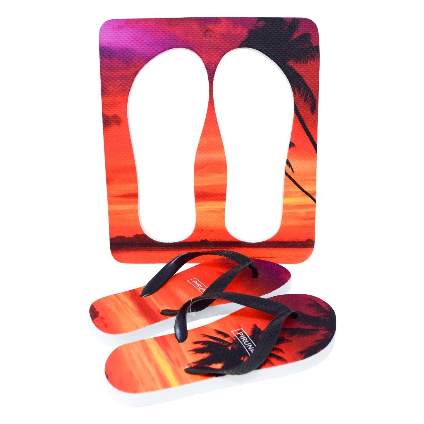 Unisex Flip Flops Sandal - Wall Art -Design: Cut Out Flip Flops - Name: SUNSET 1