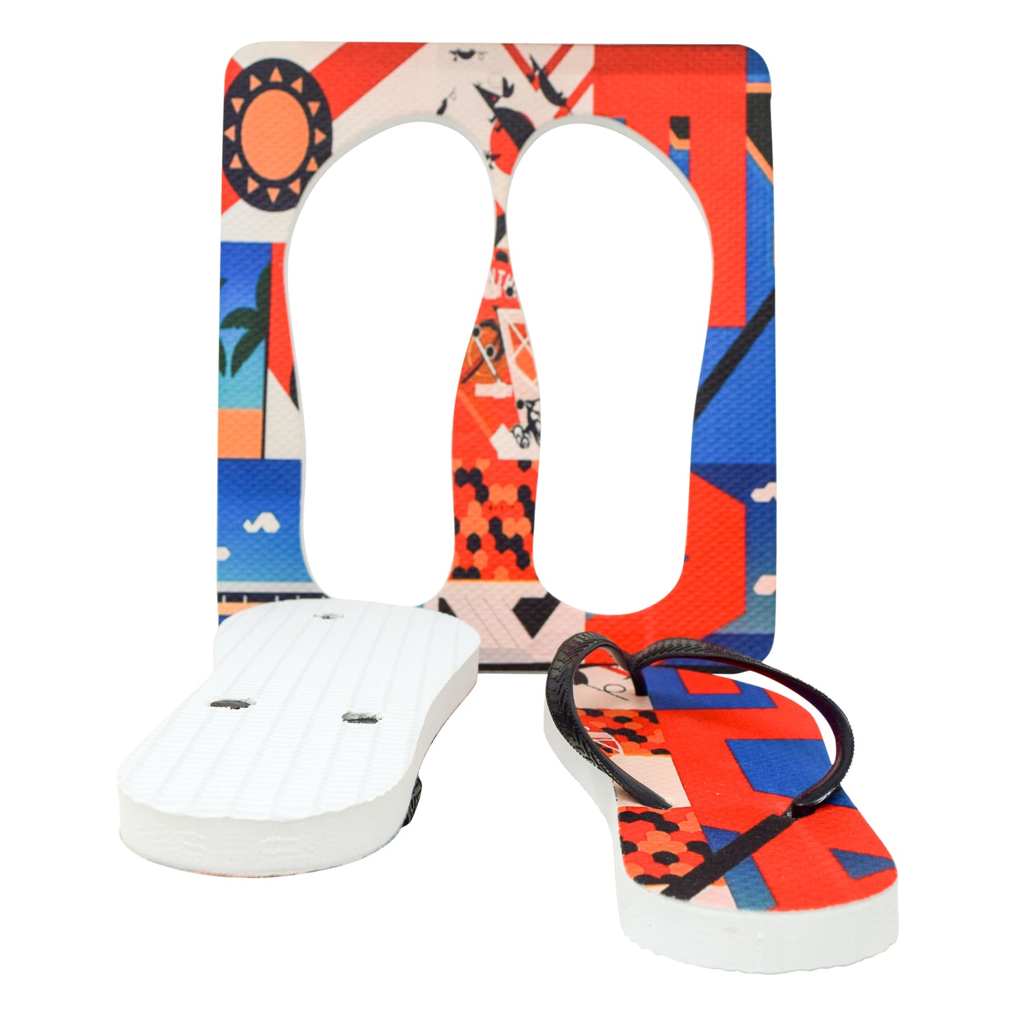 Unisex Flip Flops Sandal - Wall Art - Design: Cut Out Flip Flops - Name: PANTHERS