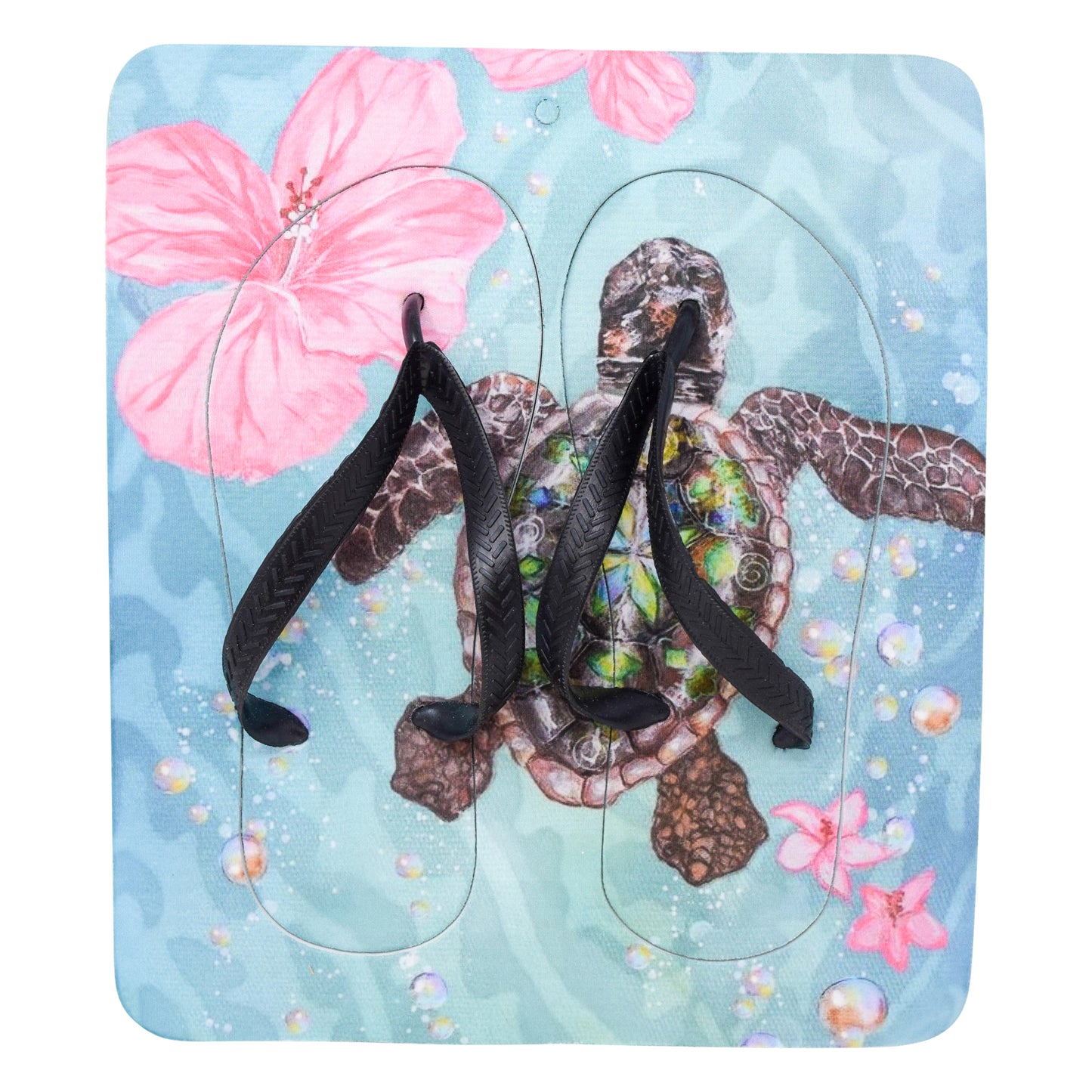 Unisex Flip Flops Sandal - Wall Art -Design: Cut Out Flip Flops - Name: TURTLES 1