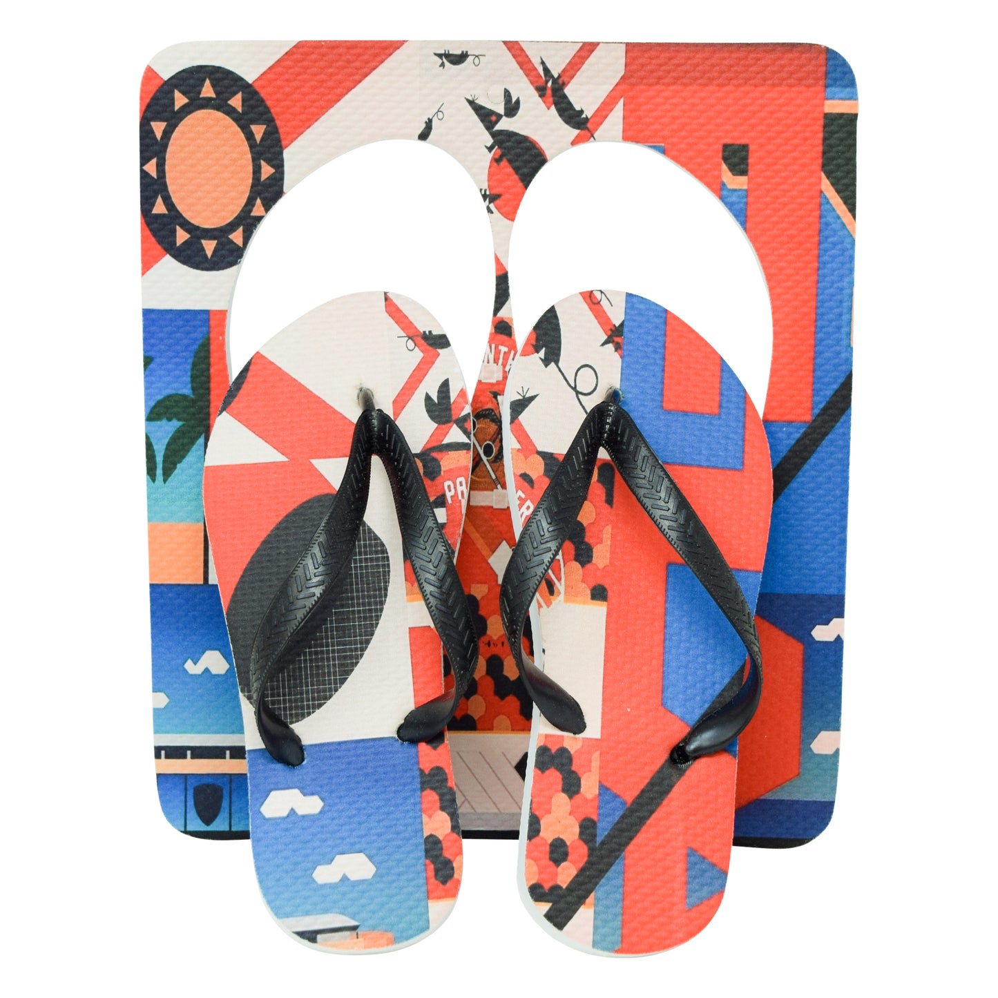 Unisex Flip Flops Sandal - Wall Art - Design: Cut Out Flip Flops - Name: PANTHERS