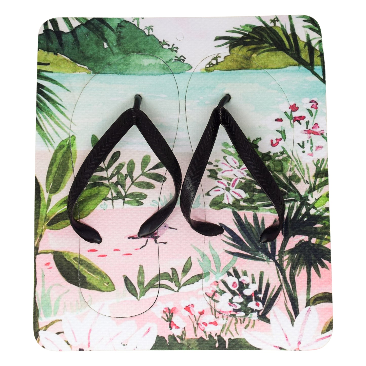 Unisex Flip Flops Sandal - Wall Art -Design: Cut Out Flip Flops - Name: BEACH ROSE