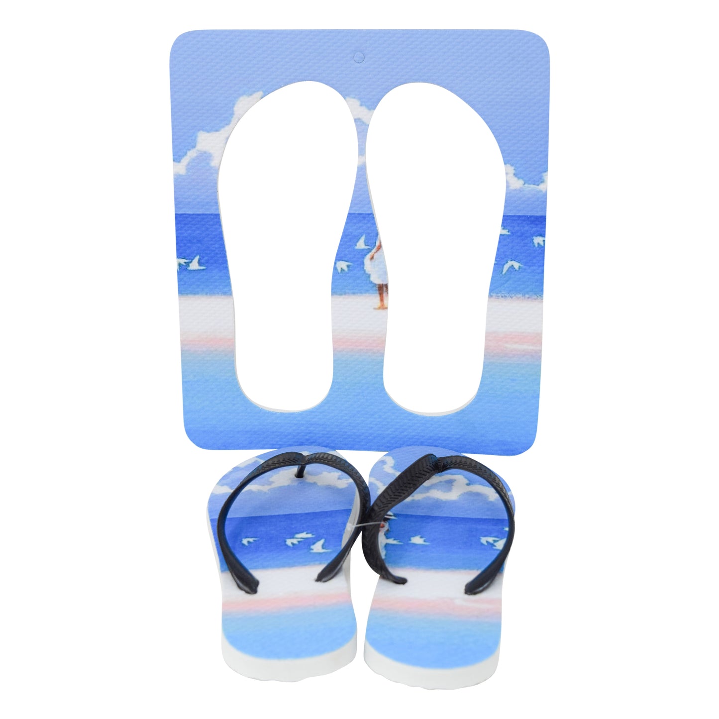 Unisex Flip Flops Sandal - Wall Art -Design: Cut Out Flip Flops - Name: SEAGULL 1