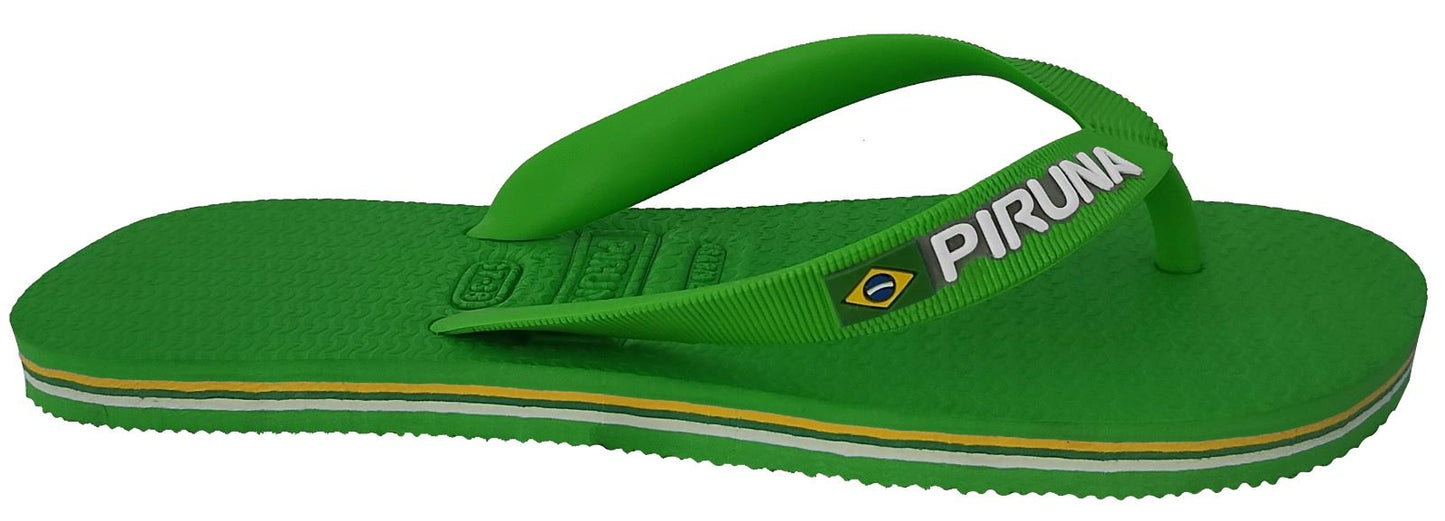 Unisex Flip Flop Sandal - Design:Green - Name: Green with flag lines