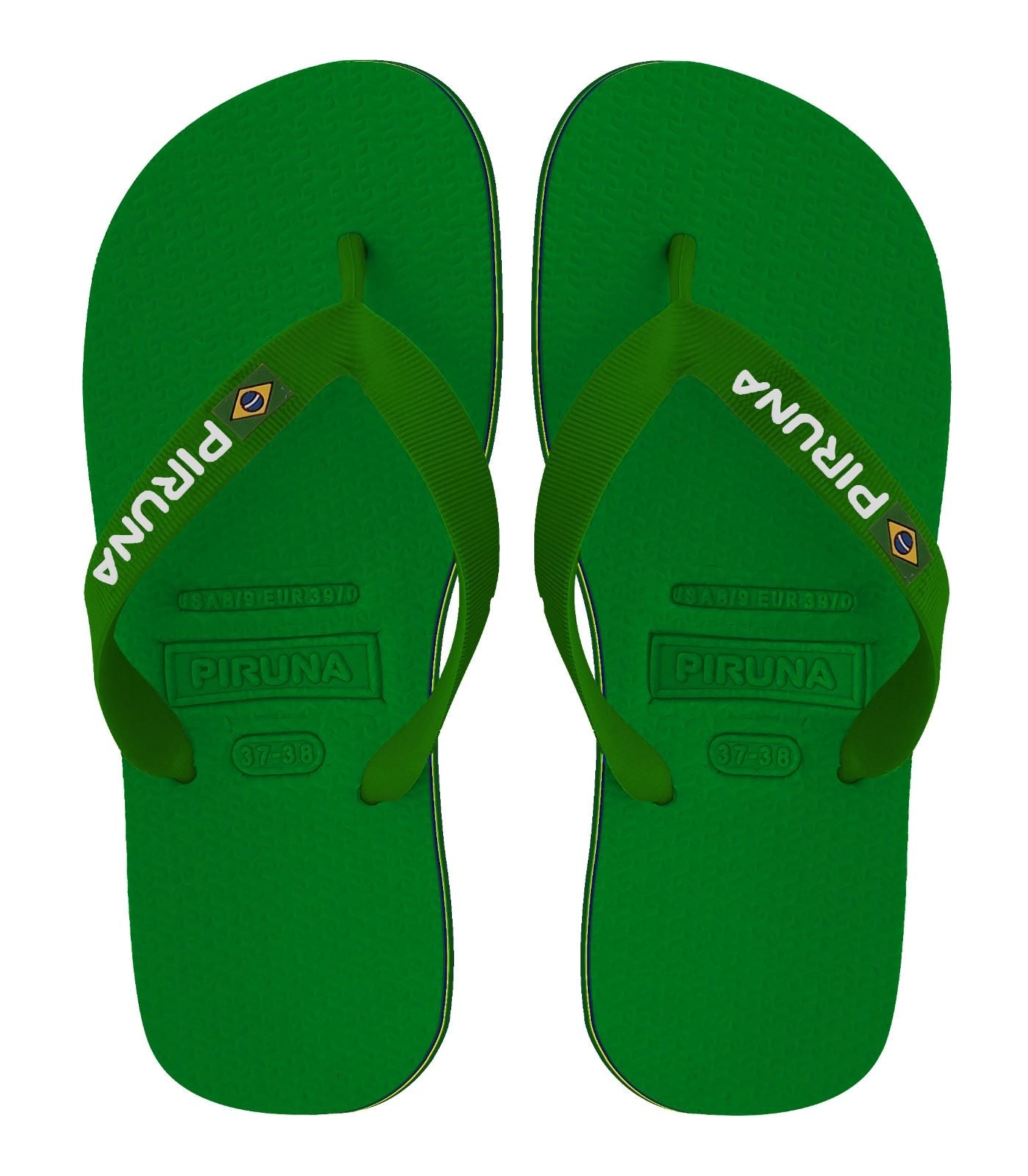 Unisex Flip Flop Sandal - Design:Green - Name: Green with flag lines