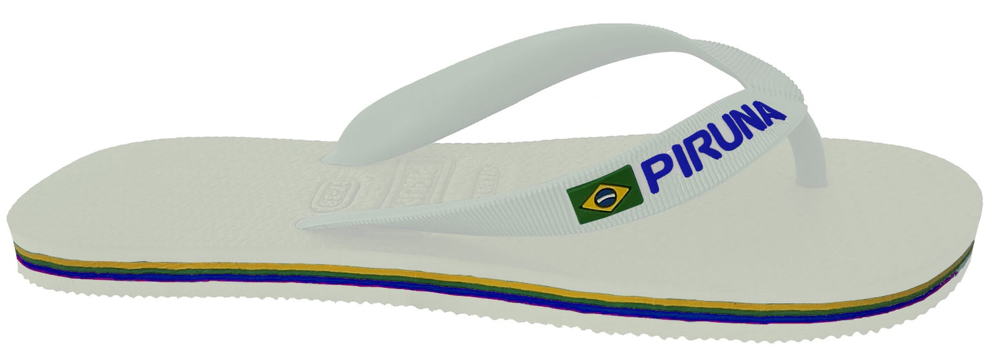Unisex Flip Flop Sandal - Design: White - Name: White with flag lines