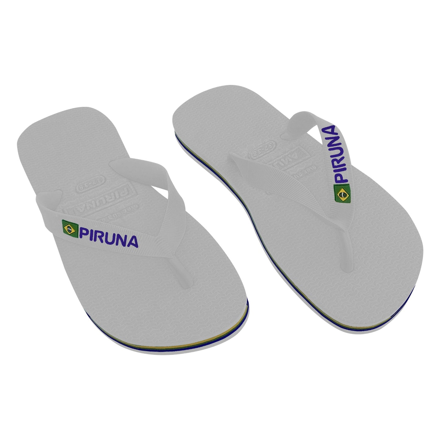 Unisex Flip Flop Sandal - Design: White - Name: White with flag lines