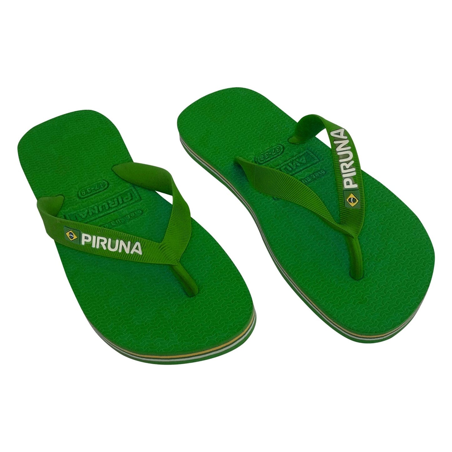 Unisex Flip Flop Sandal - Design:Green - Name: Green with flag lines