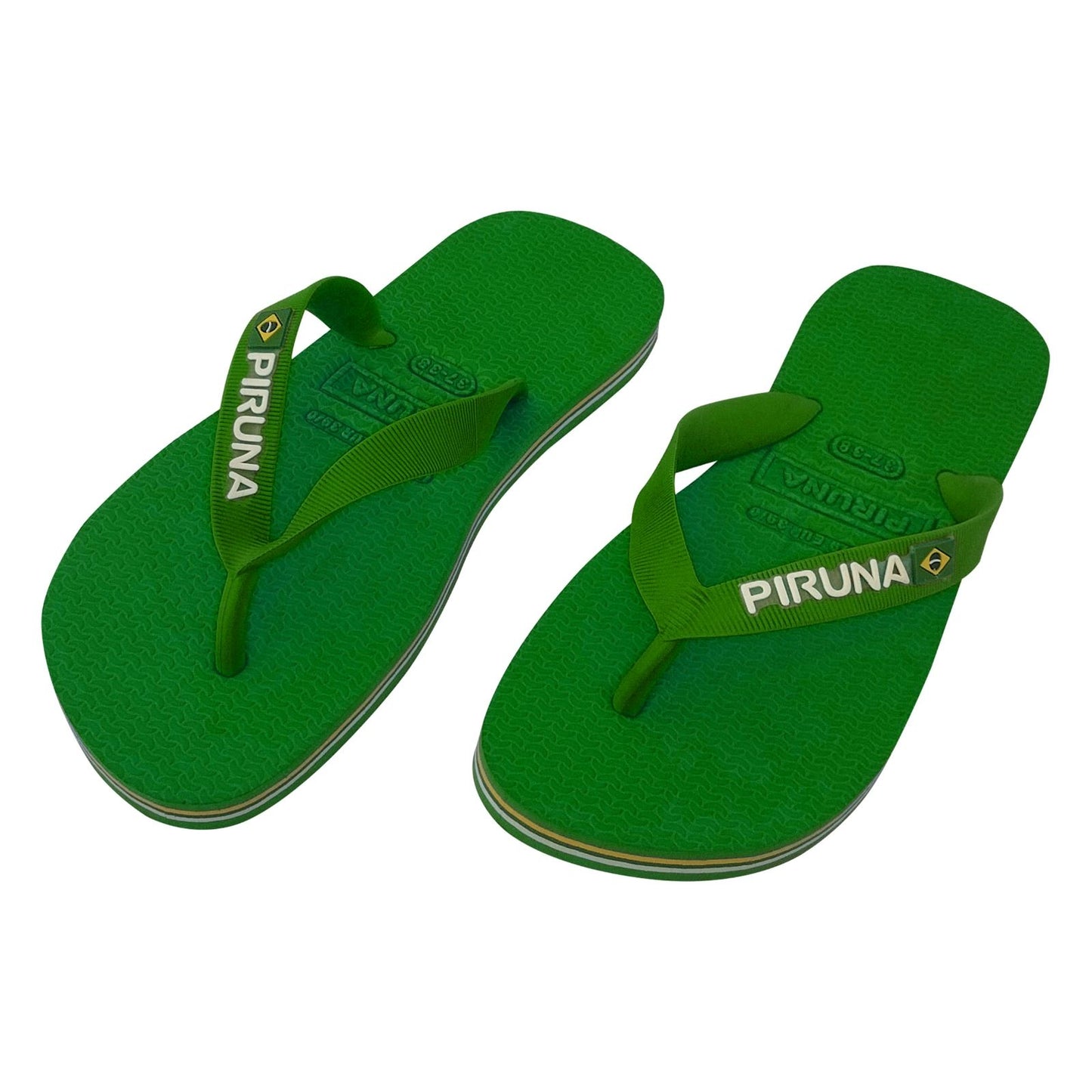 Unisex Flip Flop Sandal - Design:Green - Name: Green with flag lines