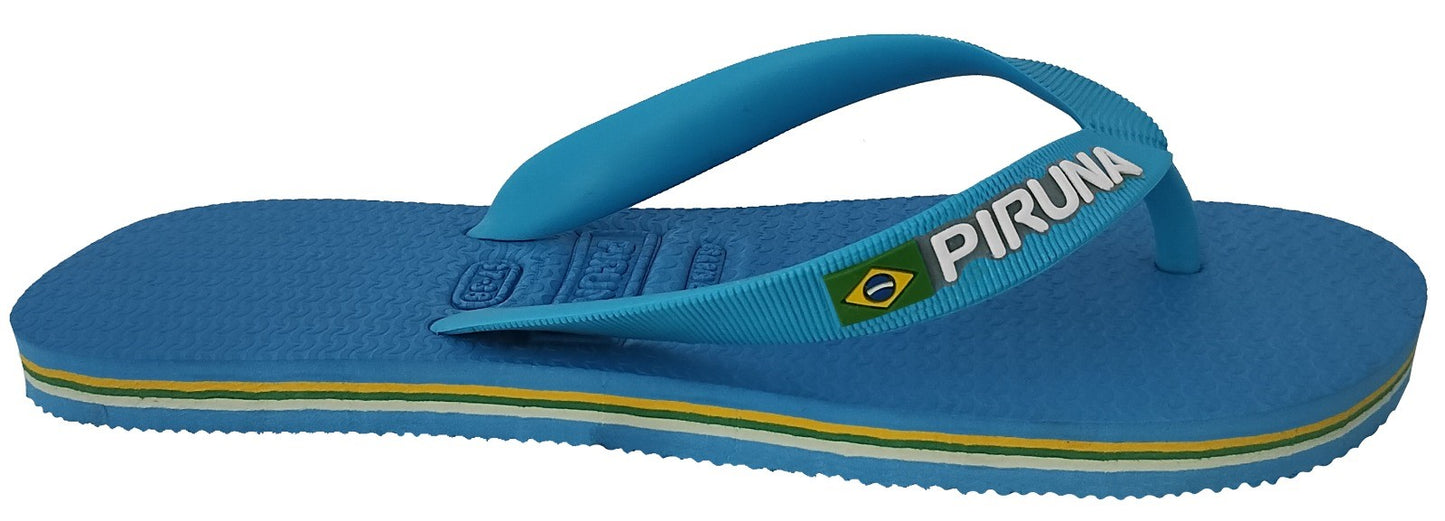 Unisex Flip Flop Sandal - Design:LightBlue - Name: LightBlue with flag lines