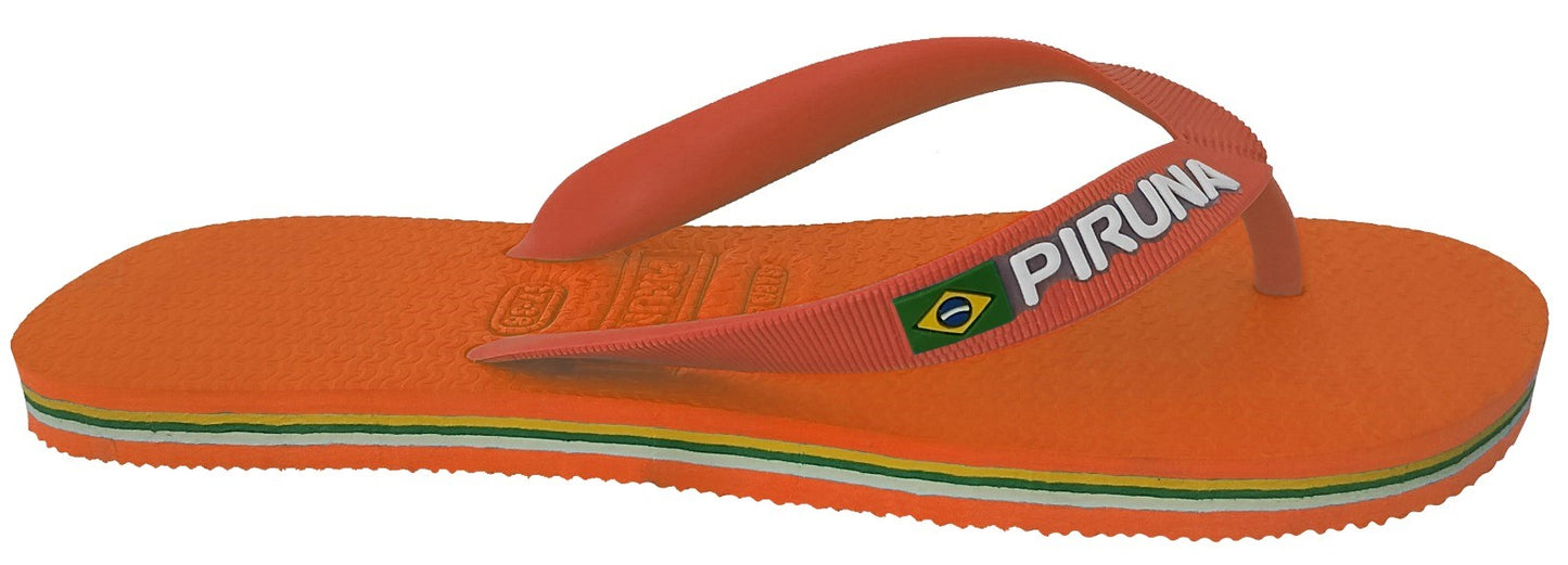 Unisex Flip Flop Sandal - Design:Orange - Name: Orange with flag lines