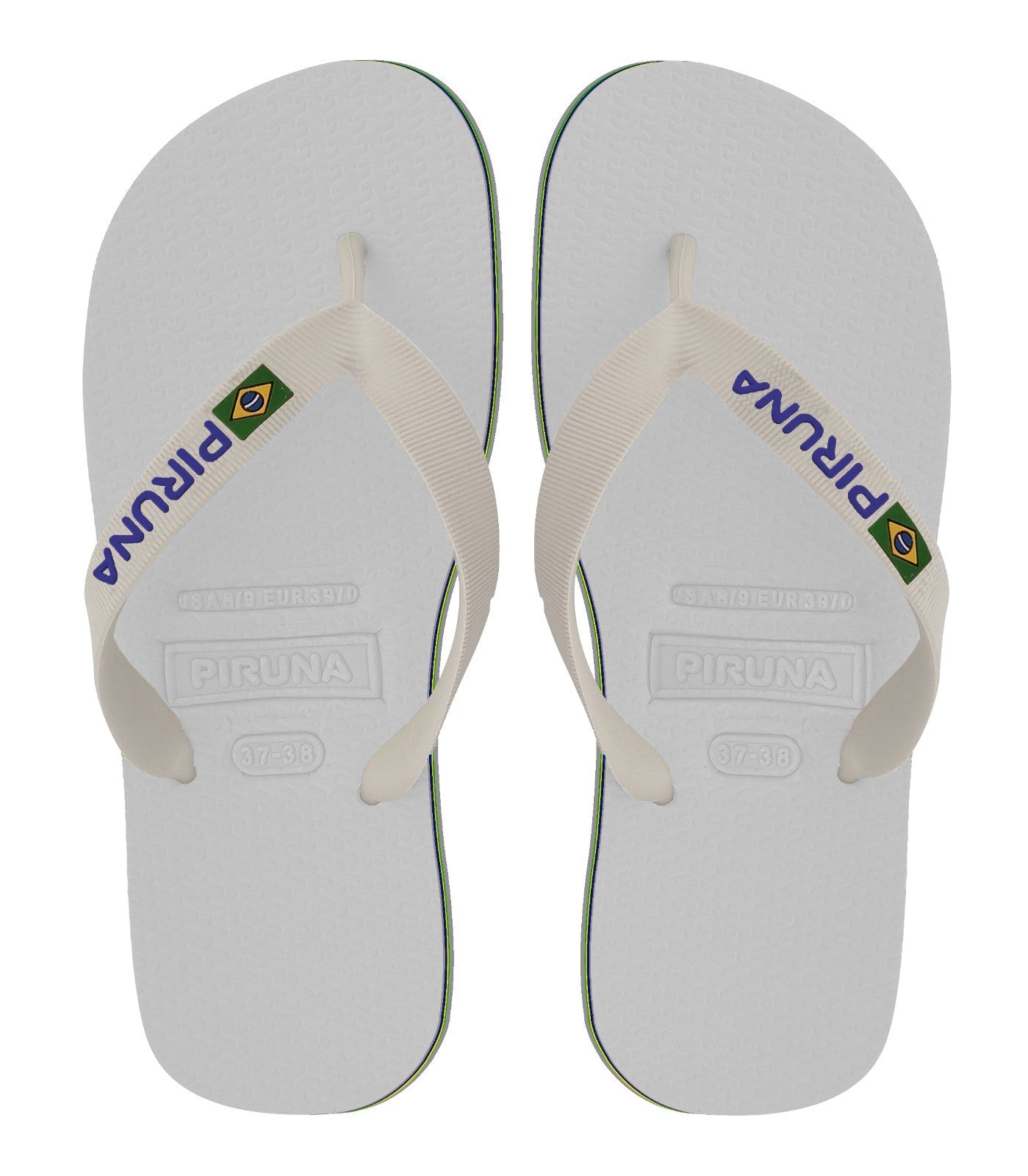 Unisex Flip Flop Sandal - Design: White - Name: White with flag lines