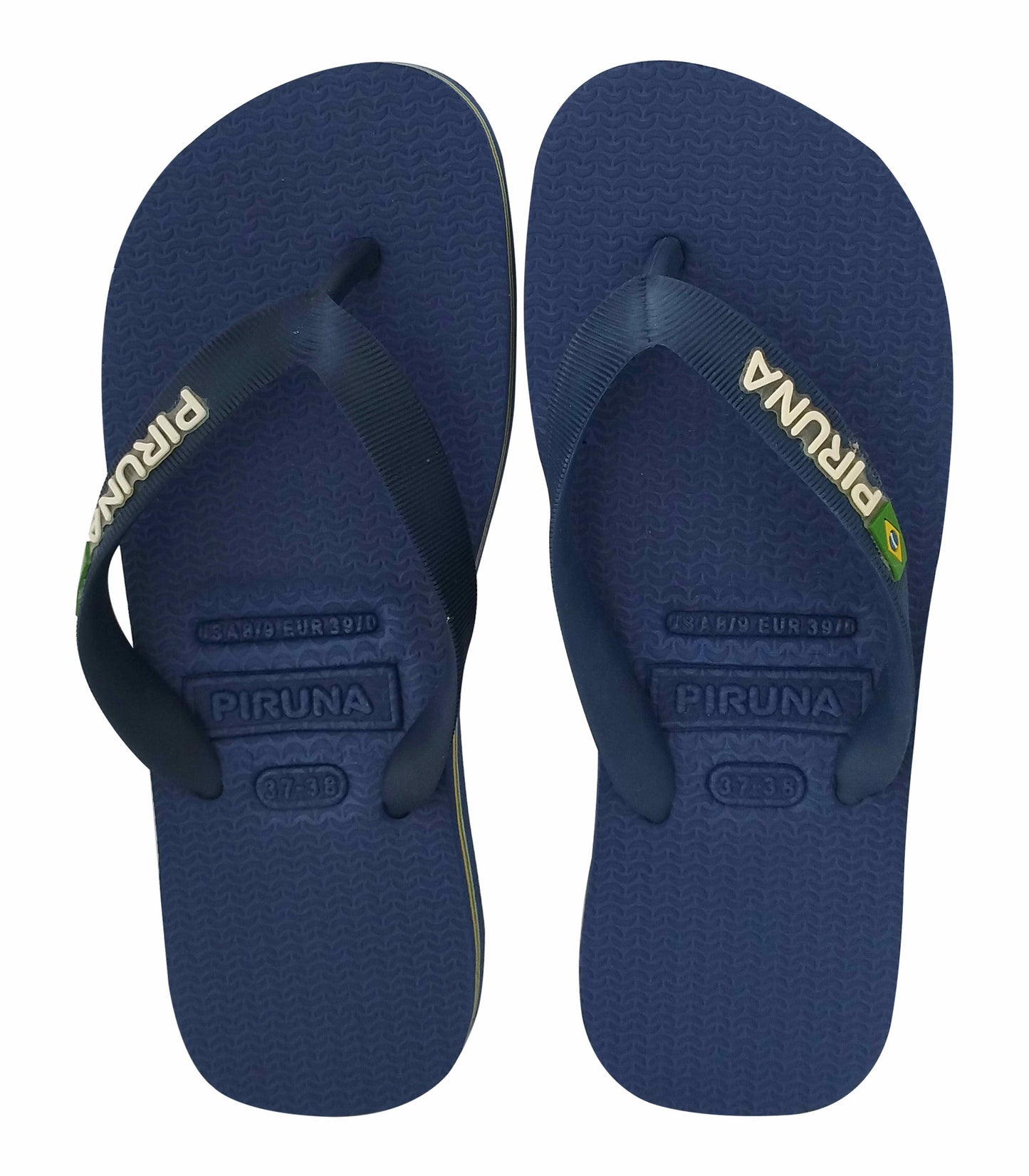 Brazilian Flip Flops - Unisex Flip Flop Sandal - Design:Blue Navy - Name: Blue with flag lines