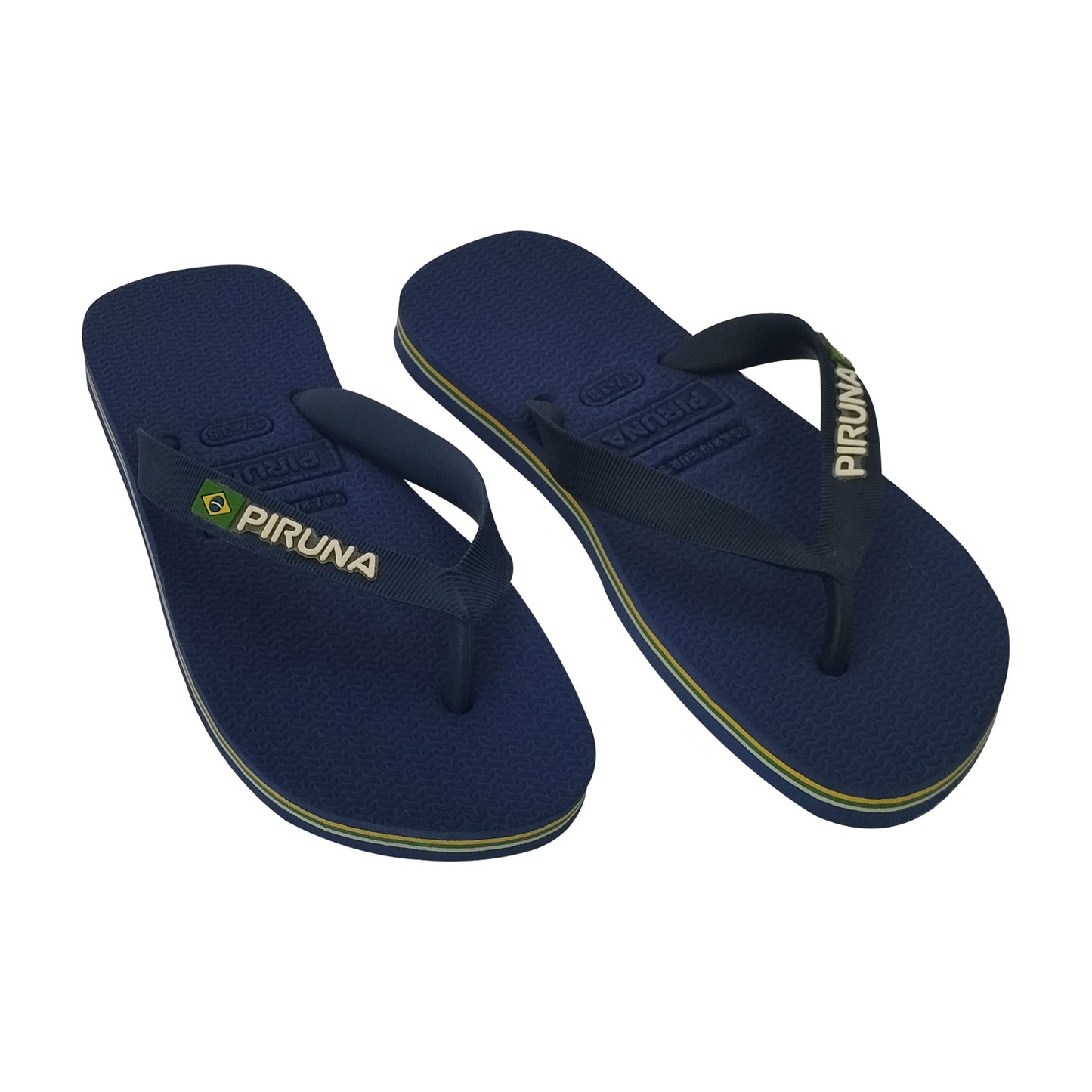 Brazilian Flip Flops - Unisex Flip Flop Sandal - Design:Blue Navy - Name: Blue with flag lines