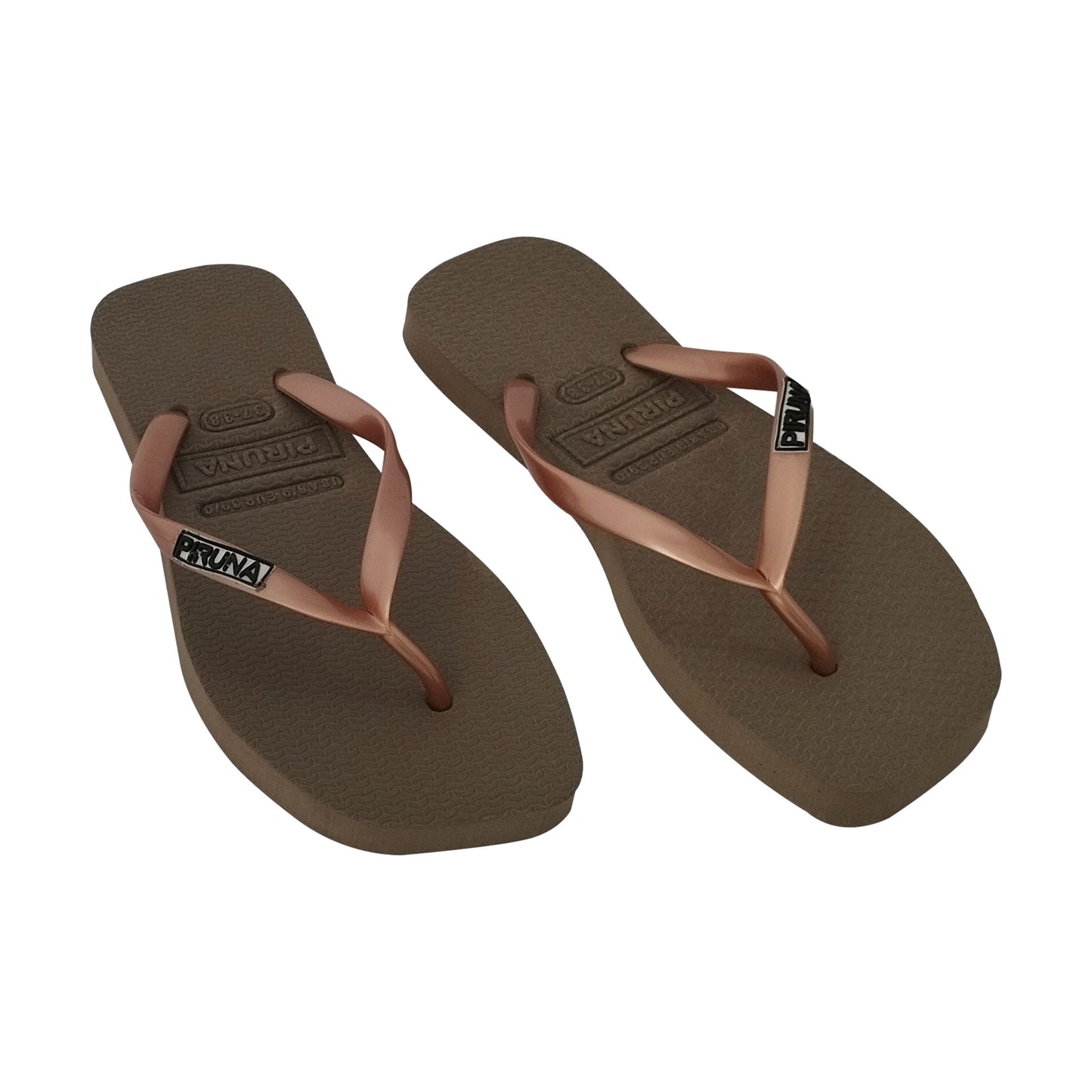 Female Flip Flop Sandal - Design: Square Toed-Name: Bronze