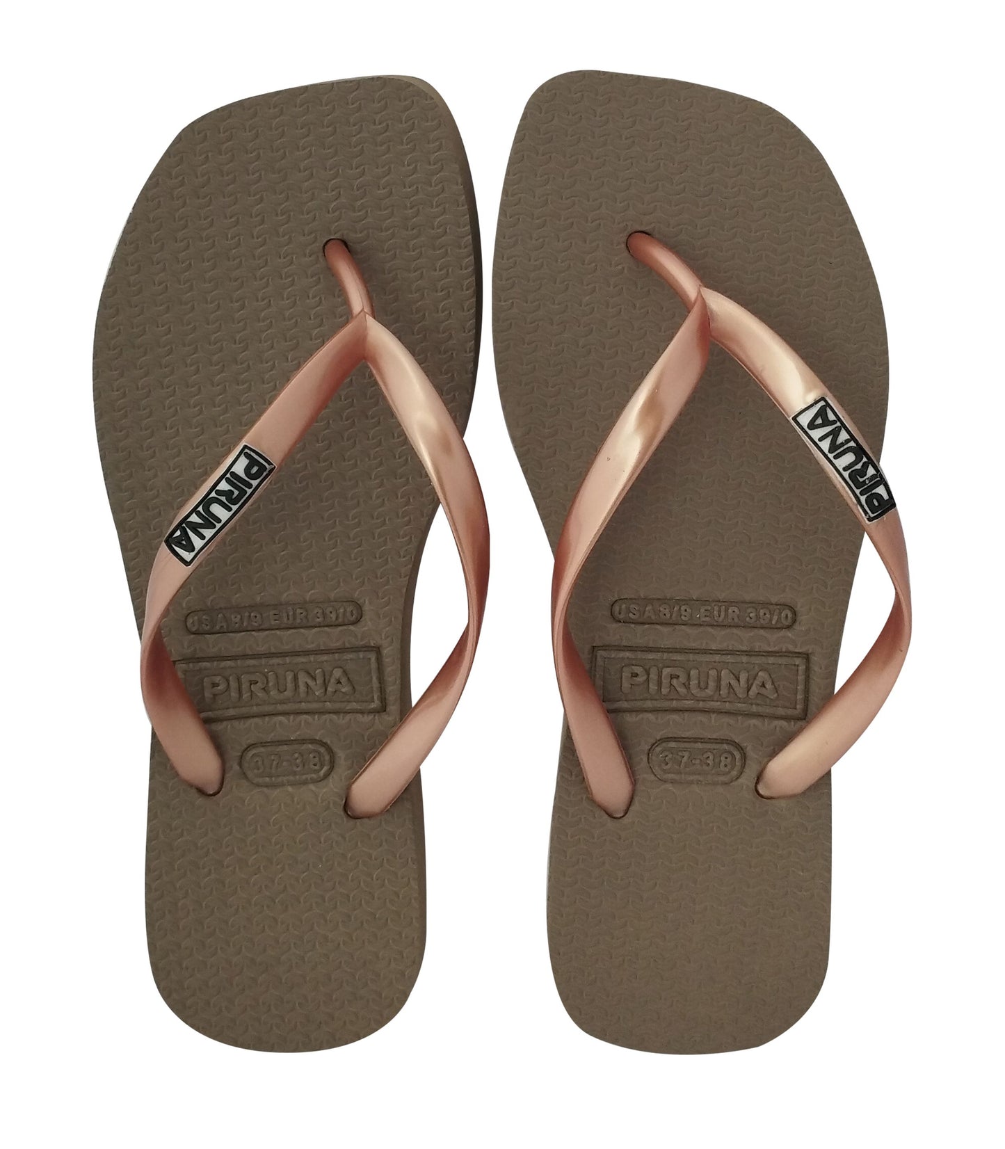 Female Flip Flop Sandal - Design: Square Toed-Name: Bronze